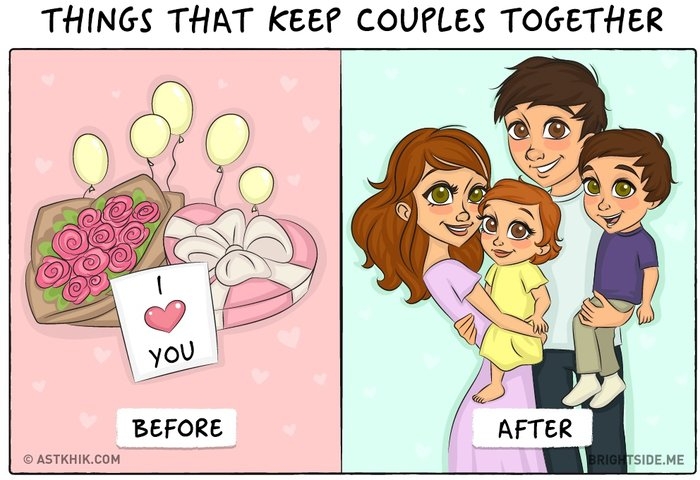 Evlilik Öncesi ve Sonrası Çiftlerin Değişen Davranışlarını Anlatan Komik 3