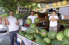 Karpuzcuların rekabeti halka yaradı