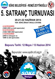 Söke 5. Satranç Turnuvasına hazırlanıyor