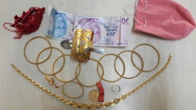 Altınları çalan zanlı yakalandı