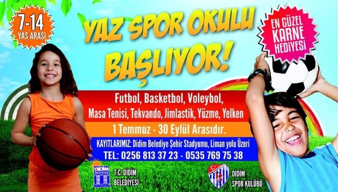 Didim'de yaz spor okulları açılıyor