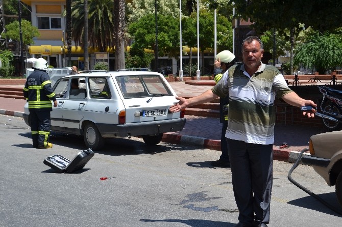 Gaz kaçıran otomobil korku dolu anlar yaşattı