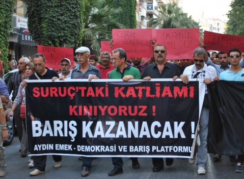 Aydın'da Suruç'taki bombalı saldırı protesto edildi