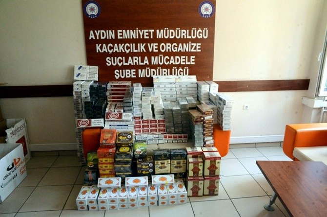 İncirliova'da 3 bin paket kaçak sigara ele geçirildi