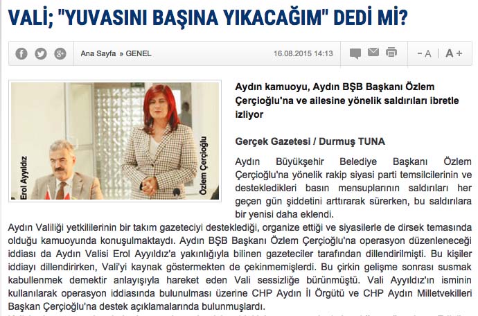 VALİ ARACILIĞIYLA ŞİMDİ DE BİZİ GÖZETLİYORLAR