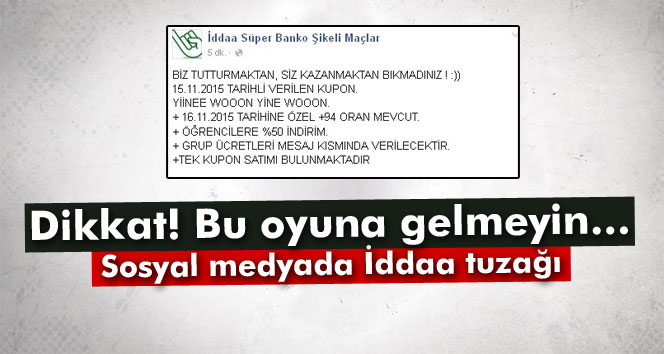 Sosyal medyada İddaa tuzağı