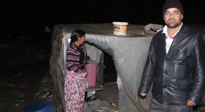 Suriyeli değil Aydınlı ailenin naylon çadırda dram dolu yaşam mücadelesi