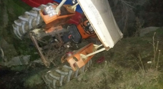 Dereye uçan traktörün alkollü sürücüsü ağır yaralandı