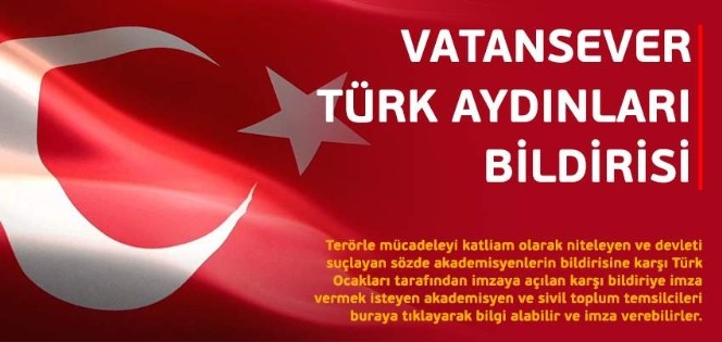 Türk Ocakları'ndan ‘Vatansever Türk Aydınları' bildirisi