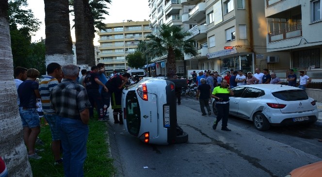 Yan yatan araci görenler şaşkına döndü