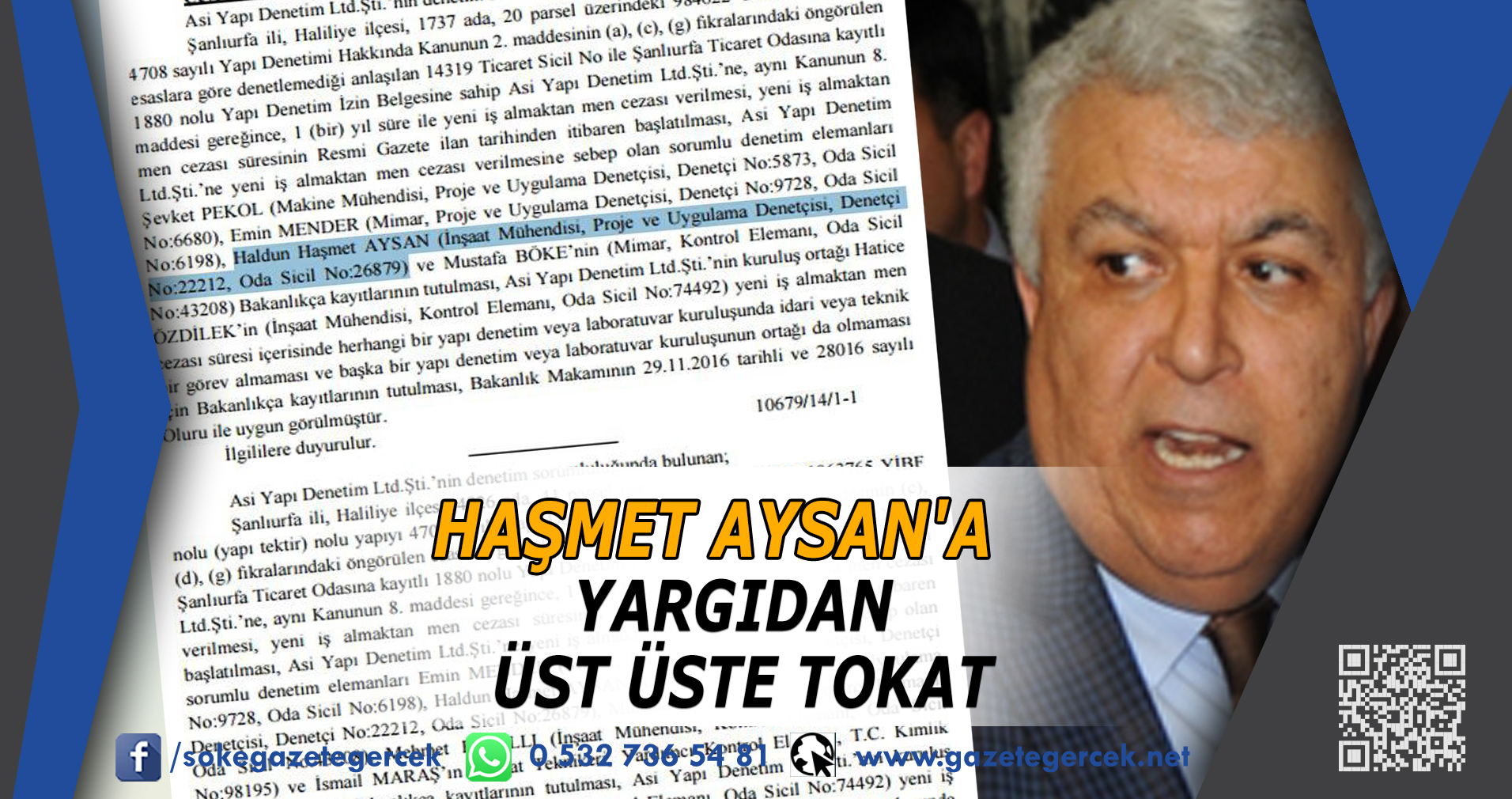 HAŞMET AYSAN'A YARGIDAN ÜST ÜSTE TOKAT