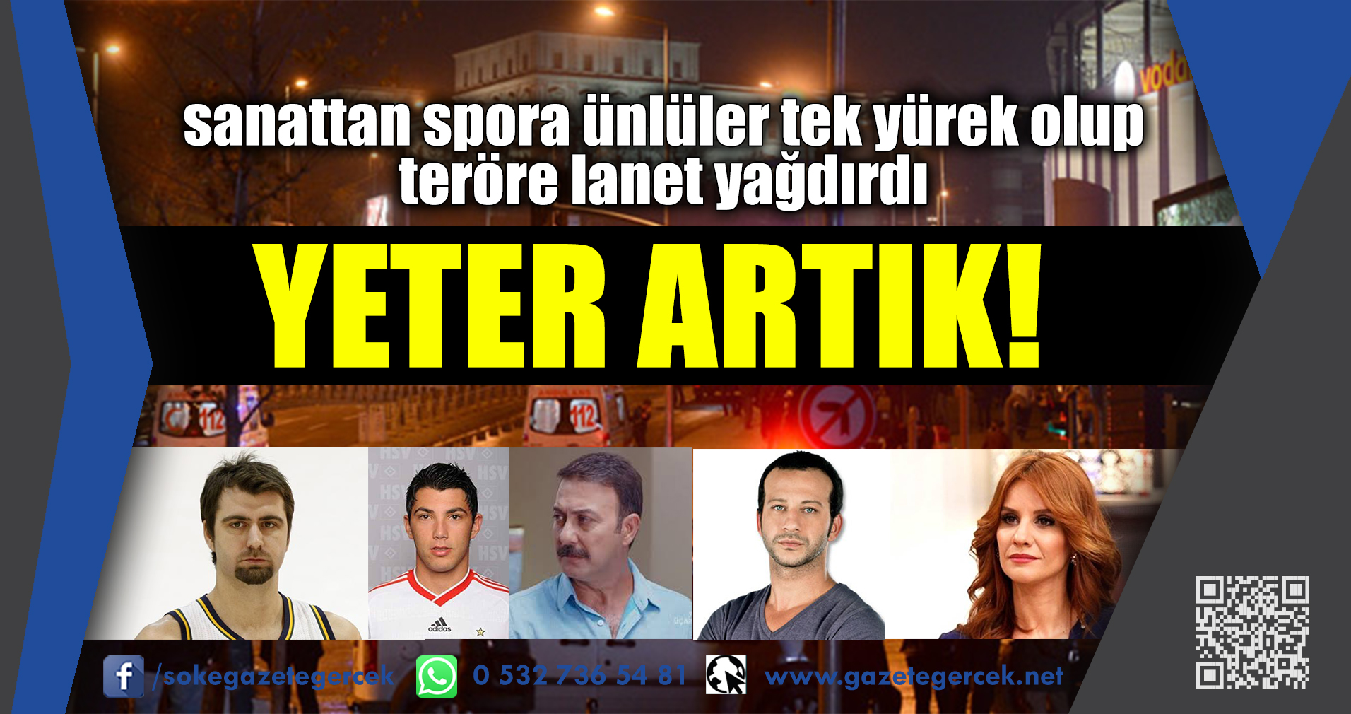 sanattan spora ünlüler tek yürek olup teröre lanet yağdırdı YETER ARTIK!