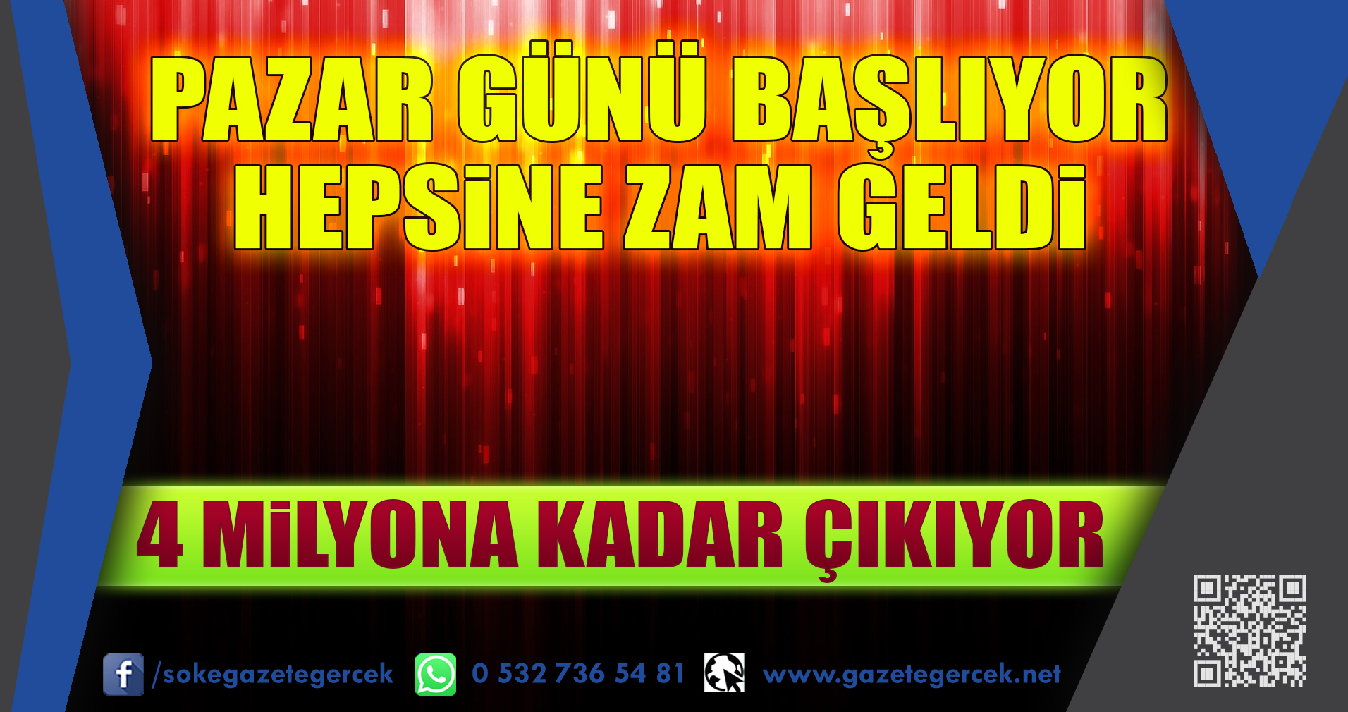 PAZAR GÜNÜ BAŞLIYOR HEPSiNE ZAM GELDi 4 MiLYONA KADAR ÇIKIYOR