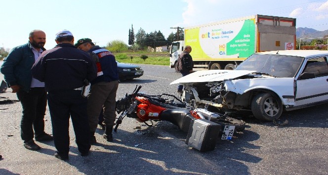 Motosiklet sürücüsü ölümden döndü