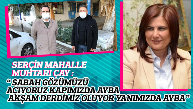 SERÇİN MAHALLE MUHTARI ÇAY “ SABAH GÖZÜMÜZÜ AÇIYORUZ KAPIMIZDA AYBA AKŞAM DERDİMİZ OLUYOR YANIMIZDA AYBA