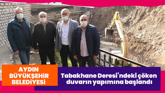 Büyükşehir Belediyesi, Tabakhane Deresi’ndeki çöken duvarın yapımına başlandı