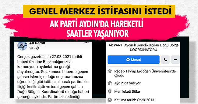 GENEL MERKEZ İSTİFASINI İSTEDİ