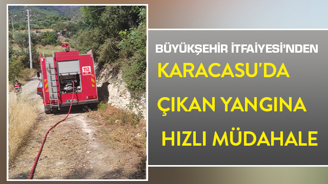 BÜYÜKŞEHİR İTFAİYESİ’NDEN KARACASU'DA ÇIKAN YANGINA HIZLI MÜDAHALE