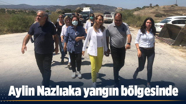 Aylin Nazlıaka yangın bölgesinde