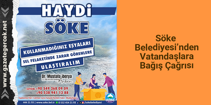 Söke Belediyesi’nden Vatandaşlara Bağış Çağrısı