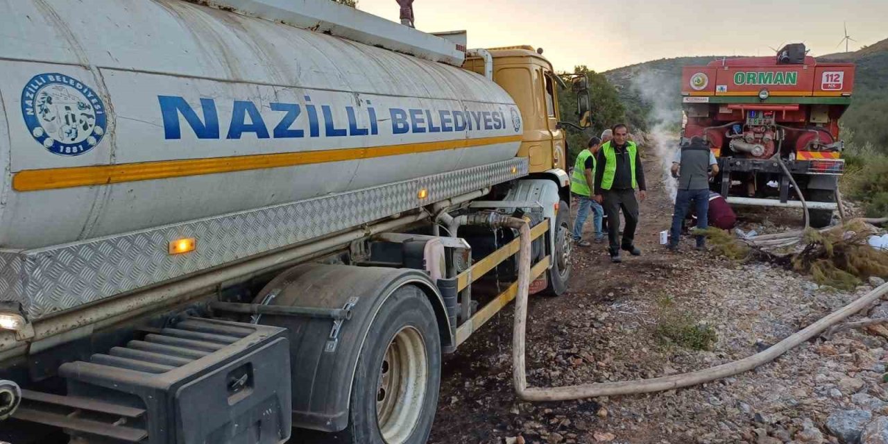 Nazilli Belediyesi’nden Kuşadası’ndaki yangının söndürme çalışmalarına destek