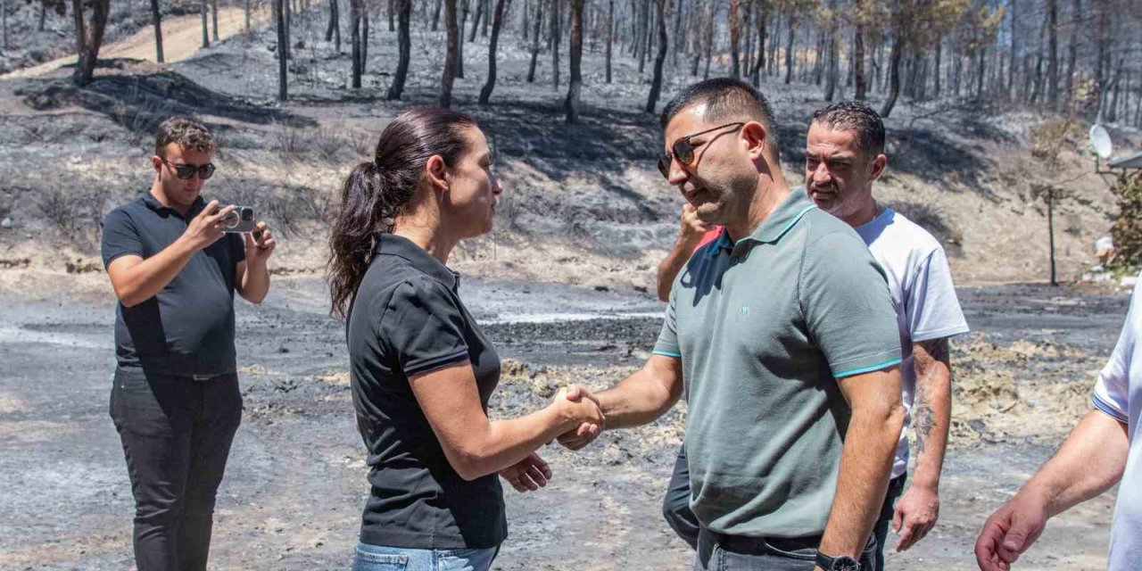 Başkan Günel yangın alanında incelemede bulundu