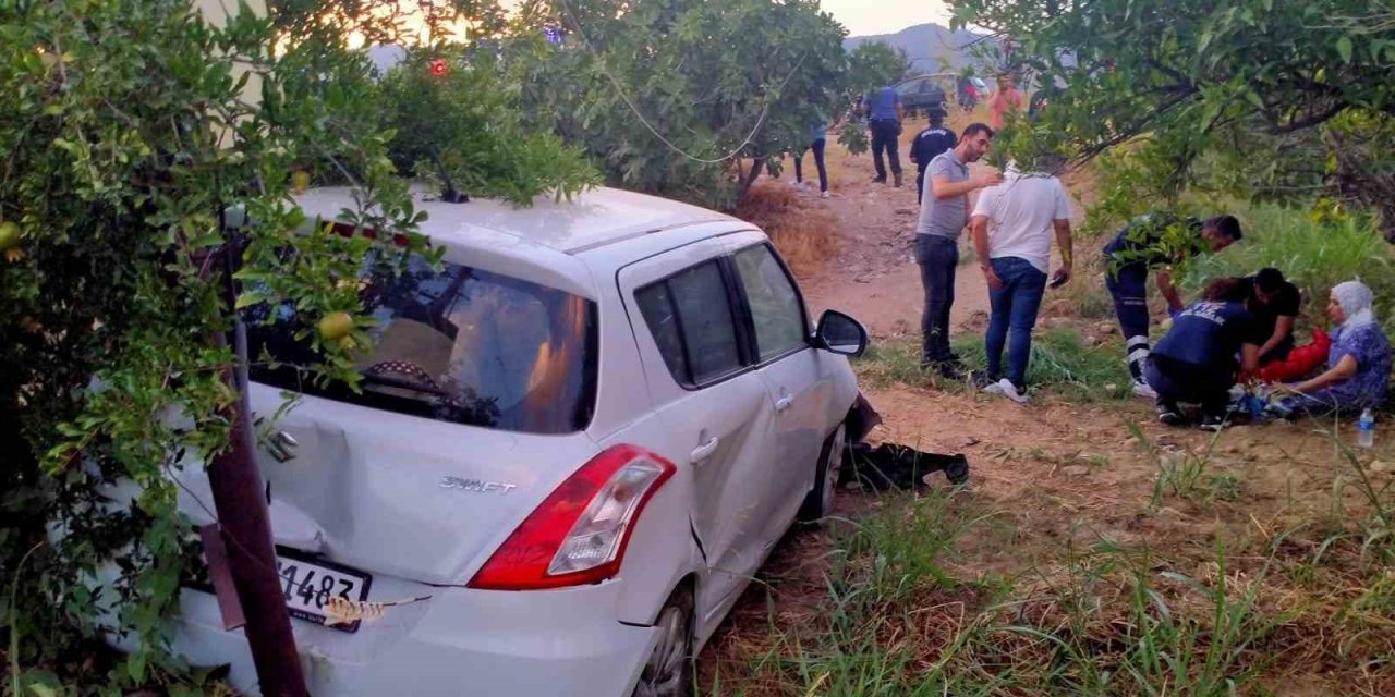 Aydın’da otomobil tarlaya uçtu: 2 yaralı