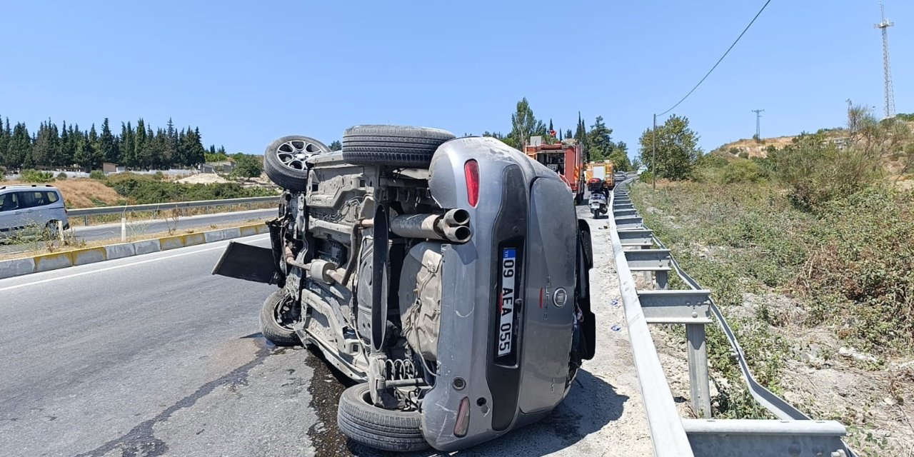 Söke’deki kazada iki araç devrildi: 4 yaralı