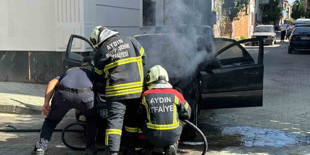 Nazilli’de otomobil yangını