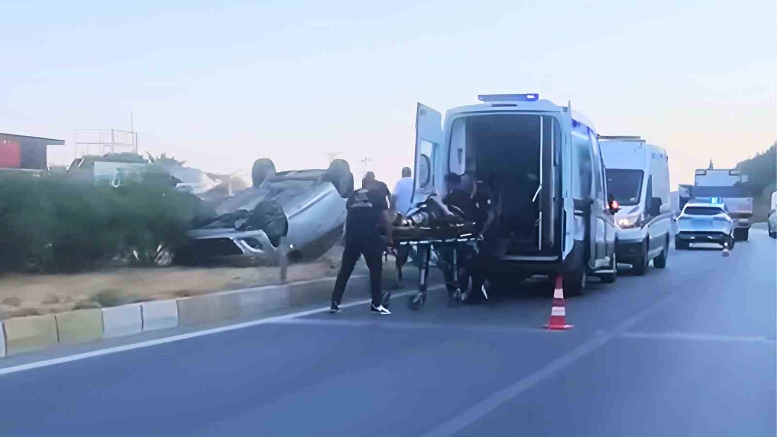 Söke’de otomobil takla attı: 3 yaralı