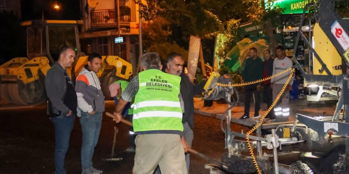 EFELER’DE SICAK ASFALT KONFORU KURTULUŞ MAHALLESİ’NDE YOLLAR YENİLENİYOR