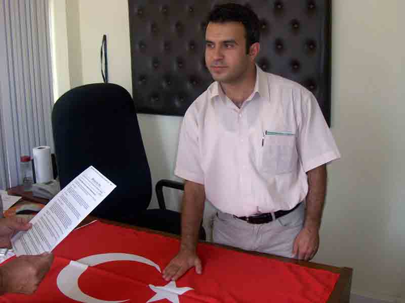 Belediyede tek kişilik yemin töreni