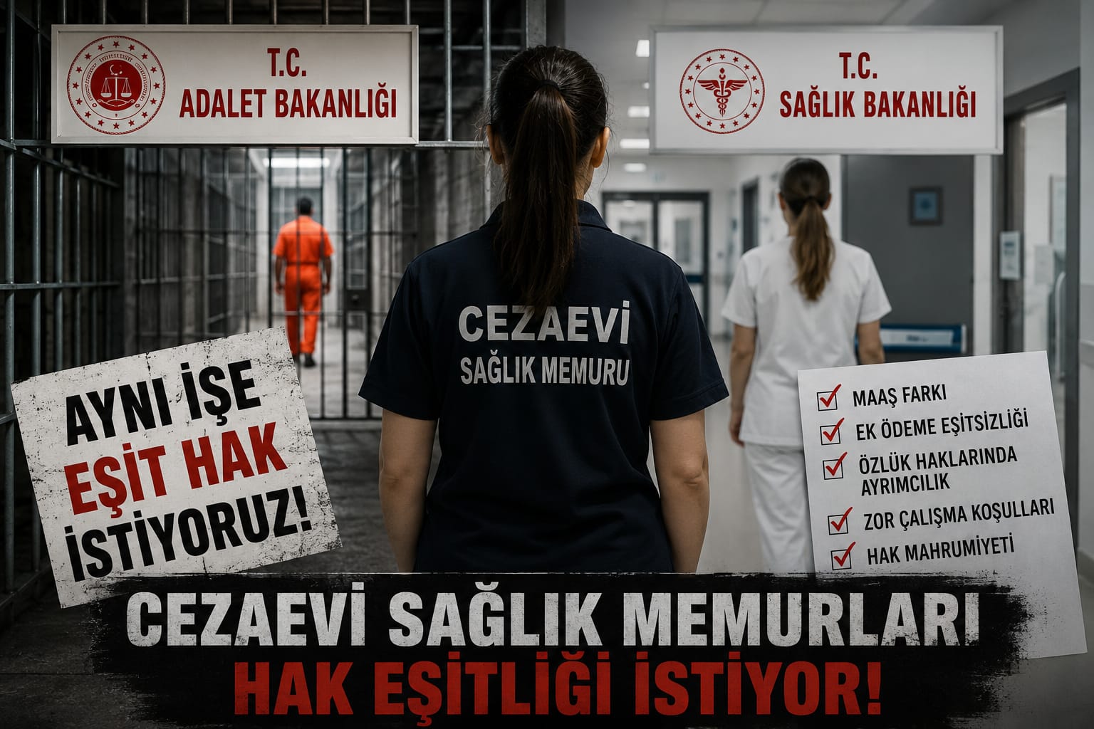 CEZAEVLERİNİN GÖRÜNMEYEN SAĞLIK KAHRAMANLARI: EŞİT İŞE EŞİT HAK İSTİYORLAR