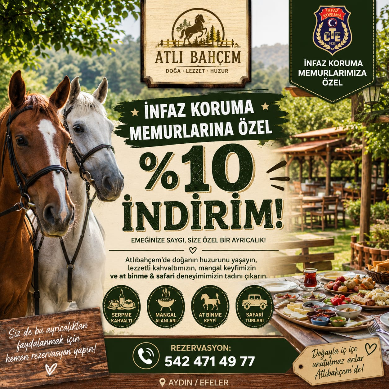 AYDIN'DA BİR İLK: ATLIBAHÇEM'DEN İNFAZ KORUMA MEMURLARINA ÖZEL %10 İNDİRİM